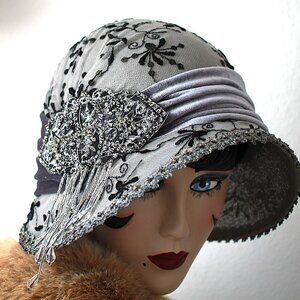 1920s Vintage Style Wide Brim Hat